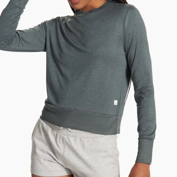 Vuori Tops - Vuori Daydream Lightweight Crew Long Sleeve Tee Shirt M Cape Heather